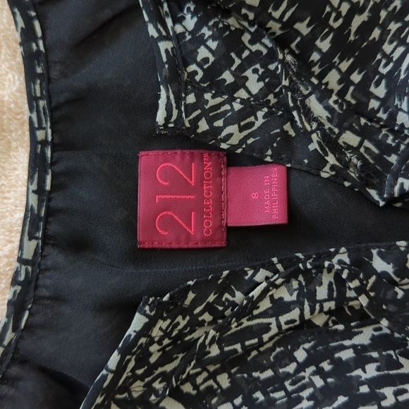 212 Collection Black and Beige Pencil Skirt Dress Size: 8 - Picture 5 of 5